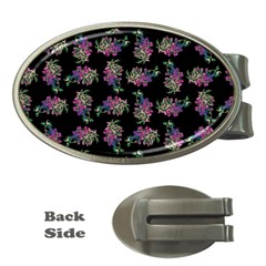 Midnight Noir Garden Chic Pattern Money Clips (oval)  by dflcprintsclothing