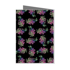 Midnight Noir Garden Chic Pattern Mini Greeting Cards (pkg Of 8) by dflcprintsclothing