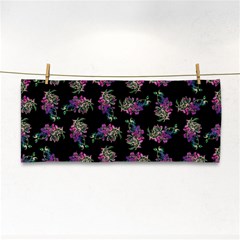 Midnight Noir Garden Chic Pattern Hand Towel by dflcprintsclothing