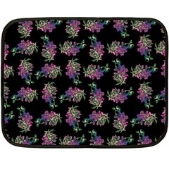 Midnight Noir Garden Chic Pattern Two Sides Fleece Blanket (mini) by dflcprintsclothing