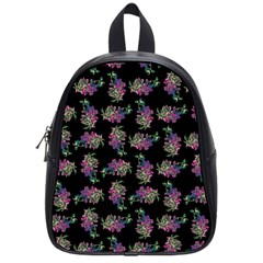 Midnight Noir Garden Chic Pattern School Bag (small) by dflcprintsclothing