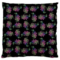 Midnight Noir Garden Chic Pattern Large Cushion Case (two Sides) by dflcprintsclothing