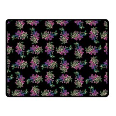 Midnight Noir Garden Chic Pattern Two Sides Fleece Blanket (small)