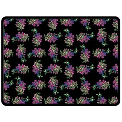 Midnight Noir Garden Chic Pattern Two Sides Fleece Blanket (large) by dflcprintsclothing