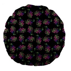 Midnight Noir Garden Chic Pattern Large 18  Premium Flano Round Cushions by dflcprintsclothing