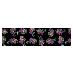 Midnight Noir Garden Chic Pattern Oblong Satin Scarf (16  X 60 ) by dflcprintsclothing