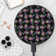 Midnight Noir Garden Chic Pattern Wireless Fast Charger(black) by dflcprintsclothing