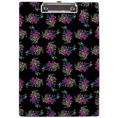 Midnight Noir Garden Chic Pattern A4 Acrylic Clipboard by dflcprintsclothing