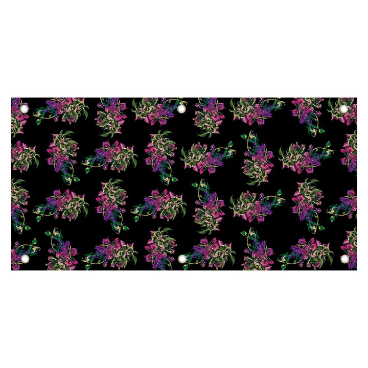 Midnight Noir Garden Chic Pattern Banner and Sign 6  x 3 