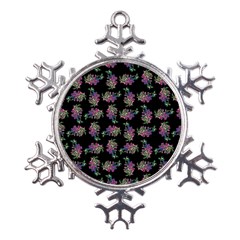 Midnight Noir Garden Chic Pattern Metal Large Snowflake Ornament