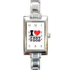 I Love Fast Food Rectangle Italian Charm Watch by ilovewhateva