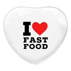 I Love Fast Food Heart Glass Fridge Magnet (4 Pack) by ilovewhateva