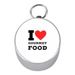 I love gourmet food Mini Silver Compasses Front