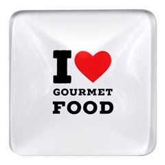 I Love Gourmet Food Square Glass Fridge Magnet (4 Pack)