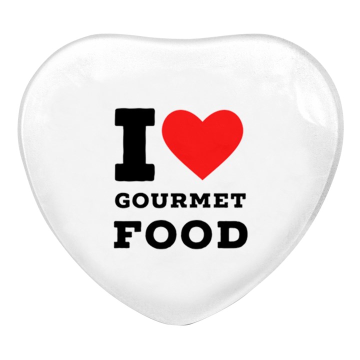 I love gourmet food Heart Glass Fridge Magnet (4 pack)