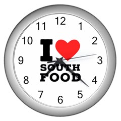 I Love South Food Wall Clock (silver) by ilovewhateva