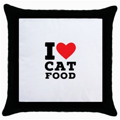 I Love Cat Food Throw Pillow Case (black) by ilovewhateva