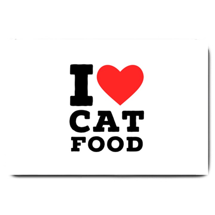 I love cat food Large Doormat