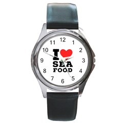 I Love Sea Food Round Metal Watch by ilovewhateva