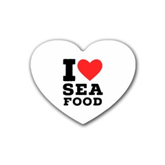 I Love Sea Food Rubber Coaster (heart) by ilovewhateva