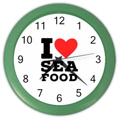 I Love Sea Food Color Wall Clock by ilovewhateva