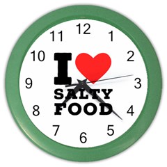 I Love Salty Food Color Wall Clock by ilovewhateva