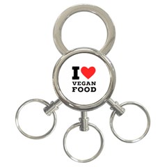 I Love Vegan Food  3-ring Key Chain by ilovewhateva