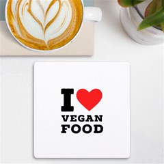 I Love Vegan Food  Uv Print Square Tile Coaster  by ilovewhateva