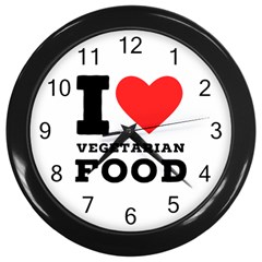 I Love Vegetarian Food Wall Clock (black) by ilovewhateva