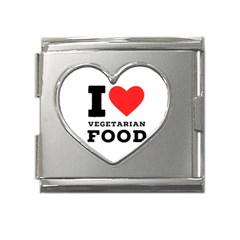 I Love Vegetarian Food Mega Link Heart Italian Charm (18mm) by ilovewhateva