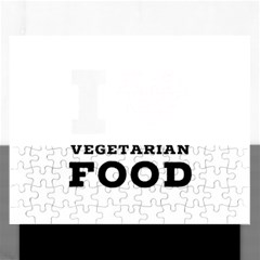 I Love Vegetarian Food Rectangular Jigsaw Puzzl by ilovewhateva