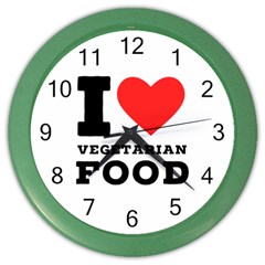 I Love Vegetarian Food Color Wall Clock by ilovewhateva