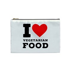 I Love Vegetarian Food Cosmetic Bag (medium) by ilovewhateva