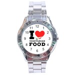 I love vegetarian food Stainless Steel Analogue Watch Front