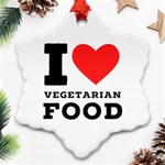 I love vegetarian food Snowflake Ornament (Two Sides) Front