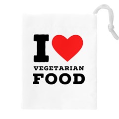 I Love Vegetarian Food Drawstring Pouch (5xl) by ilovewhateva