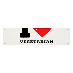 I Love Vegetarian Food Banner And Sign 4  X 1  by ilovewhateva