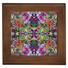 Spring Repeats Framed Tile by kaleidomarblingart