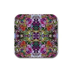 Spring Repeats Rubber Square Coaster (4 Pack) by kaleidomarblingart