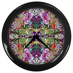 Spring Repeats Wall Clock (black) by kaleidomarblingart