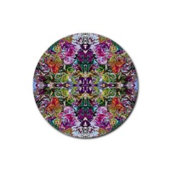 Spring Repeats Rubber Round Coaster (4 Pack) by kaleidomarblingart