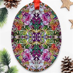 Spring Repeats Oval Ornament (two Sides) by kaleidomarblingart