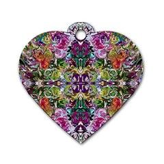 Spring Repeats Dog Tag Heart (one Side) by kaleidomarblingart