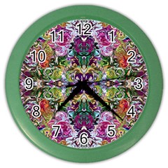 Spring Repeats Color Wall Clock by kaleidomarblingart