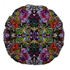 Spring Repeats Large 18  Premium Round Cushions by kaleidomarblingart