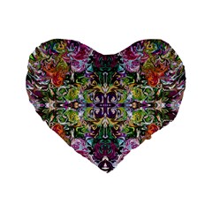 Spring Repeats Standard 16  Premium Heart Shape Cushions by kaleidomarblingart