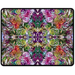 Spring Repeats Two Sides Fleece Blanket (medium) by kaleidomarblingart