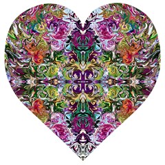 Spring Repeats Wooden Puzzle Heart by kaleidomarblingart