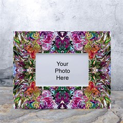 Spring Repeats White Tabletop Photo Frame 4 x6  by kaleidomarblingart