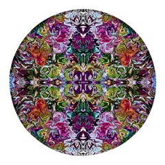 Spring Repeats Round Glass Fridge Magnet (4 Pack) by kaleidomarblingart